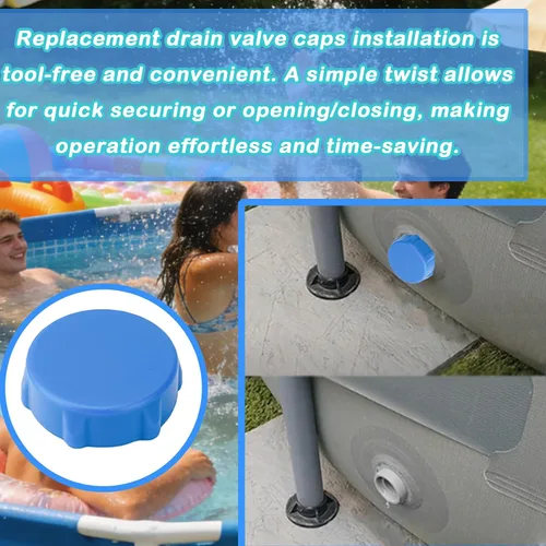 Miniatura 4 de P01006 - Cubierta de válvula de drenaje compatible con piscinas Coleman P6H1158ASS16 y Bestway, cubierta de válvula de drenaje de piscina, azul