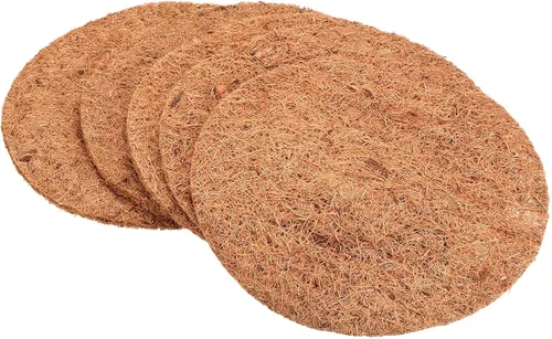 PATIKIL Tapete de fibra de coco de 12 pulgadas, paquete de 5 protectores gruesos y redondos de fibra de coco para plantas en macetas de interiores y