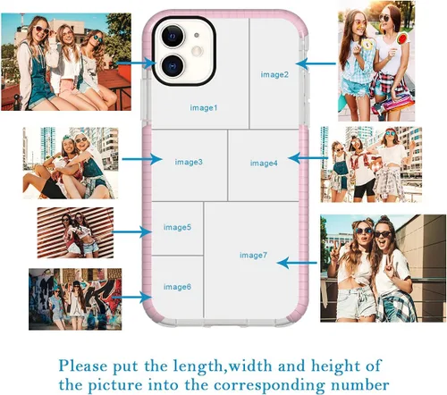 Miniatura 51 de Funda de teléfono personalizada para iPhone 11, diseño personalizado de fotos de collage de múltiples imágenes, resistente a los golpes, resistente