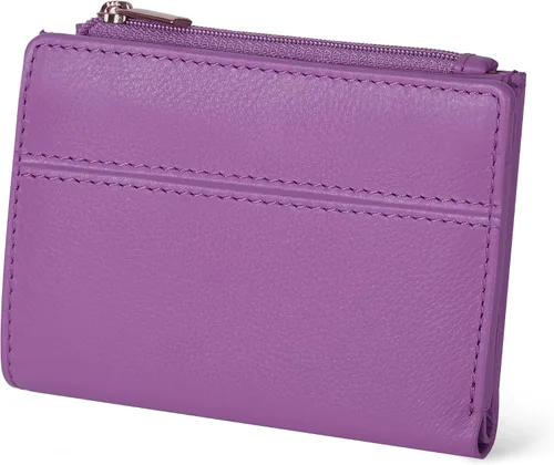 Miniatura 20 de Billetera Oak Leathers para mujer de piel de grano completo - Pequeña con protección RFID, monedero para monedas, tarjetero de crédito y DNI