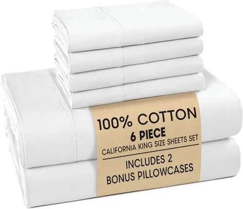 Miniatura 95 de Casa Platino Sábanas de cama individual XL, sábanas de 100 % algodón con 2 fundas de almohada, tejido percal crujiente y sensación acogedora, verde