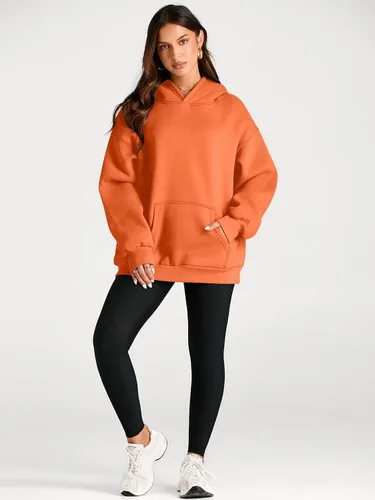 Miniatura 47 de Trendy Queen - Sudaderas extragrandes con capucha para mujer, suéteres de manga larga, sin botones, de vellón, de otoño, ropa de invierno