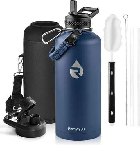 Miniatura 14 de RAYMYLO Botella de agua aislada de 24 onzas, de acero inoxidable con triple pared al vacío (fría durante 48 horas, caliente durante 24 horas), a