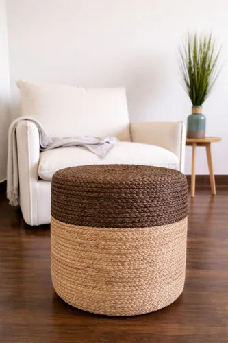 Miniatura 9 de S & L Homes Puf otomano – 100% yute trenzado a mano, tejido a mano, tradicional puf bohemio para sala de estar, dormitorio, guardería, patio, sala