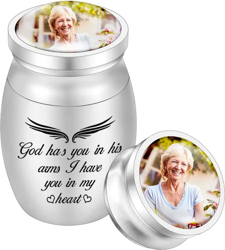 Miniatura 8 de God Has You in His Arms, I Have You in My Heart - Urna pequeña de recuerdo para cenizas, mini urna de cremación - Soporte para cenizas