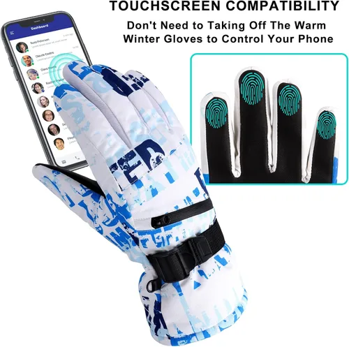 Miniatura 4 de Avicill Guantes de esquí para nieve, guantes de nieve para hombre, guantes de nieve impermeables para mujer, guantes de snowboard para exteriores