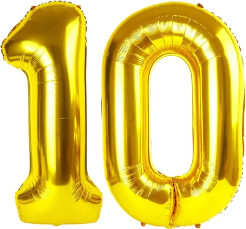 Miniatura 449 de Globo de cumpleaños número 4 dorado de 40 pulgadas, globos gigantes del número cuatro 14 24 34 40 44 2024, globos grandes de lámina de mylar para Oro