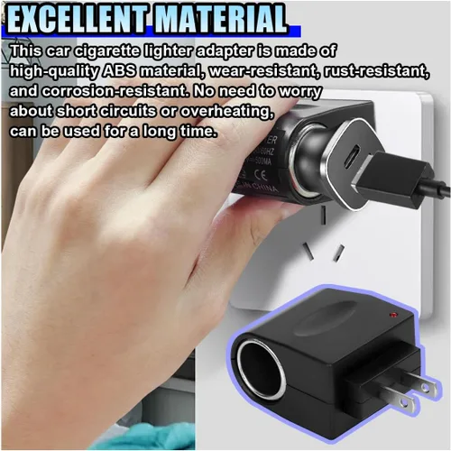 Miniatura 3 de Convertidor adaptador de CA a CC, CC 12V 500mA, adaptador de corriente para encendedor de cigarrillos de automóvil, enchufe de corriente