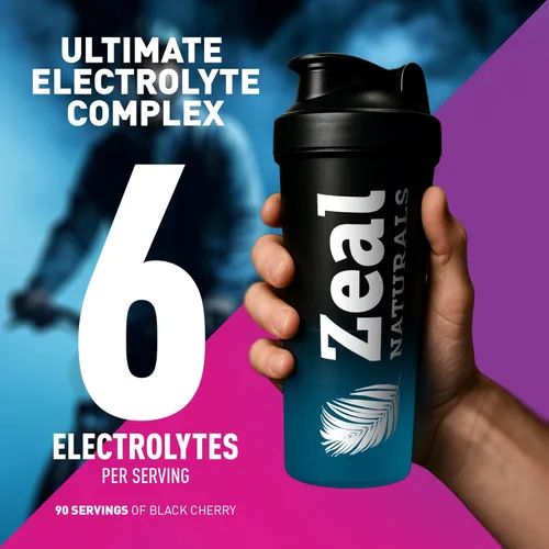 Miniatura 4 de Zeal Naturals Bebida de recuperación de electrolitos en polvo (90 porciones Cereza negra) con 0 azúcar+BCAA +Vitaminas B Suplemento