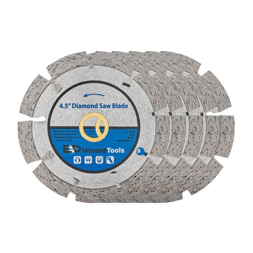 Miniatura 31 de Hoja de sierra de diamante segmentada de 4 "para hormigón, ladrillo, bloque y mampostería, altura de segmento de 0.394 in, eje de 7/8"-5/8