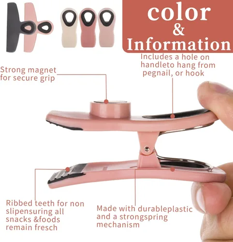 Miniatura 2 de Clips para pan, clips para bolsa, clips magnéticos, clips para chips, clips para bolsa, clips de alimentos para paquetes de alimentos, clip