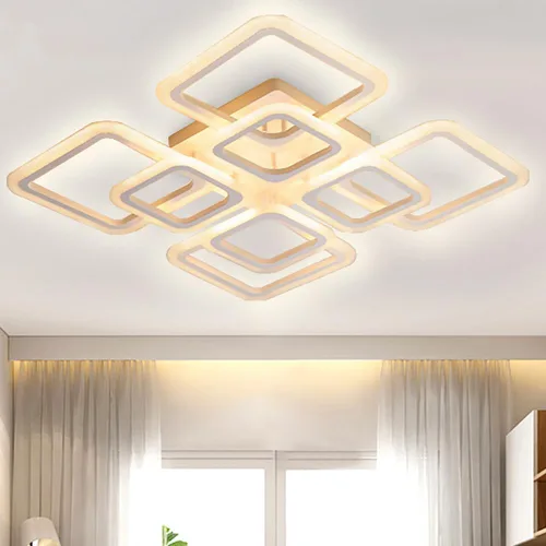 Miniatura 17 de Lámpara LED de techo regulable, 5 luces de techo de 23 pulgadas, montaje empotrado, lámpara de 80 W para sala de estar, dormitorio, cocina