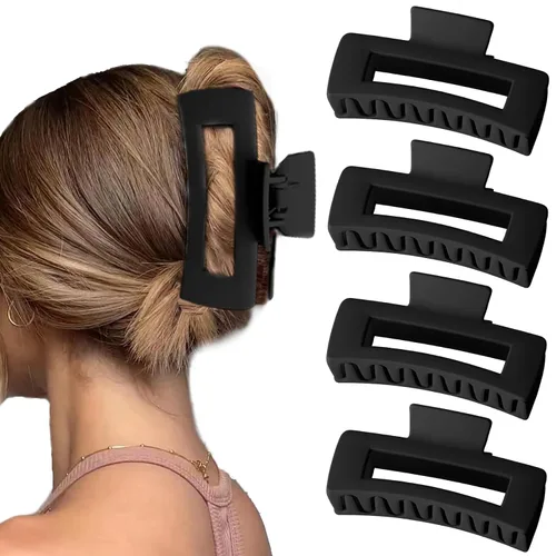 Miniatura 8 de Pinzas de garra extra grandes de 5 pulgadas para una sujeción fuerte, pinzas para el cabello mate XL, 4 clips gigantes de gran tamaño para cabello