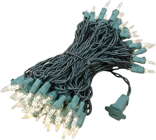 Miniatura 16 de Novelty Lights Mini luces incandescentes tradicionales de 50 pies, 100 bombillas, color morado sobre cable verde con espacio de 6 pulgadas, grado