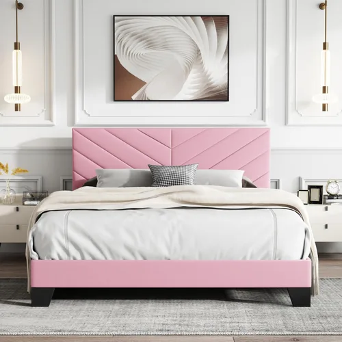 Miniatura 12 de IOILORI Base de cama de tamaño matrimonial con cabecera tapizada, listones de madera resistentes, silencioso, no requiere resortes, fácil de montar