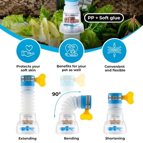 Miniatura 3 de Juego de 3 filtros de grifo, extensores de grifo de agua con rotación 360, purificador de agua ajustable para fregadero (0.83 x 2.6 x 1.85), fácil