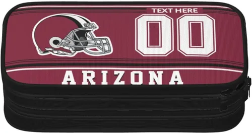 Miniatura 7 de Estuche para lápices Arizona, caja de lápices con nombre y número personalizados, estuche personalizado de estilo de fútbol, estuche de bolígrafo