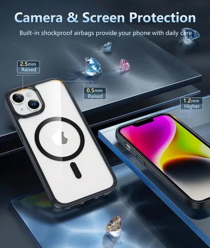 Miniatura 1761 de FNTCASE Funda para iPhone 13 Pro-Max: Fundas magnéticas transparentes compatibles con Magsafe Slim anti amarillamiento protección contra caídas