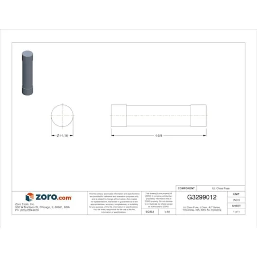 Miniatura 2 de Mersen AJT Amp-Trap 2000 SmartSpot Time-Delay/Class J Fusible con máxima protección de circuito, 600 VAC/500 VCC, 200 kA AC/100 kA DC, 40 amperios