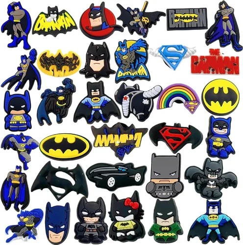 Kyhepot 34 dijes para zapatos de murciélago, pines de PVC, diseño de dibujos animados para decoración de diapositivas, pulsera, zueco, sandalias,
