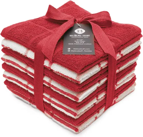 Miniatura 22 de Paño de cocina y toalla de cocina de rizo 100% algodón, paquete de 6, toallas de cocina súper suaves y absorbentes, perfectas para limpieza