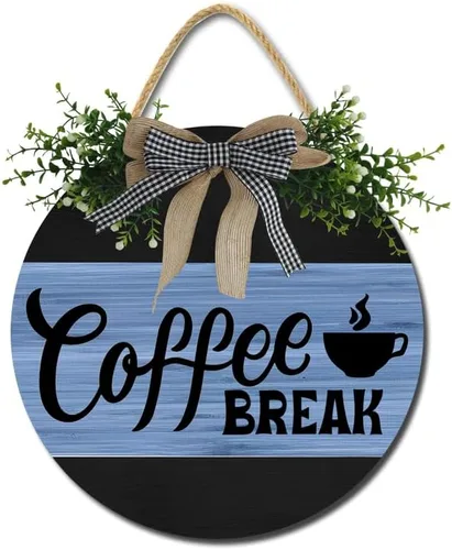Miniatura 8 de Cartel de café y Jesús de madera rústica para cafetería, decoración de pared, decoración de pared, letrero colgante de madera para el hogar, Madera-1