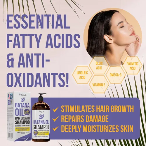 Miniatura 2 de Vie Naturelle Batana Oil Champú para el crecimiento del cabello, champú para la pérdida de cabello para hombres y mujeres con aceite de batana puro