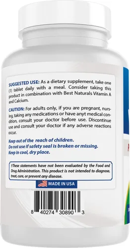 Miniatura 7 de Best Naturals Vitamina D3 – 300 tabletas – Hecho en Estados Unidos, sin OMG, sin gluten, sin color, sabor ni conservantes artificiales – Suplemento