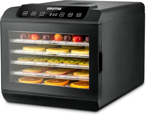 Miniatura 10 de Gourmia Deshidratador de alimentos de 8 bandejas – Secador digital de alimentos de acero inoxidable para carne seca, frutas y hierbas, control