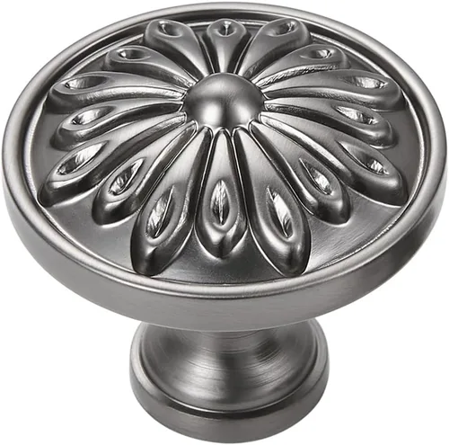 Miniatura 8 de Pomo Redondo con Placa Trasera - Paquete de 10 (Perilla de 1-1/5" y Placa de 5-4/5"), Pomos de Cajón Gris Plomizo, Estilo de Moda para Decoración