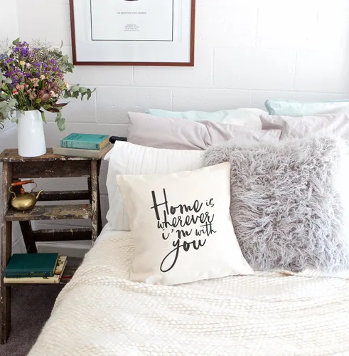 Miniatura 2 de The Cotton & Canvas Co. Home is Wherever I'm with You - Funda de almohada, funda de cojín, funda de almohada decorativa