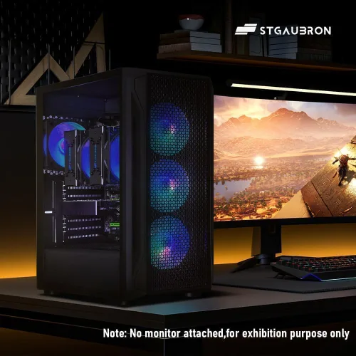 Miniatura 5 de STGAubron PC para juegos de doble CPU, Intel i7 Xeon E5 dual hasta 3.7GHz, Radeon RX 580 8G, 16G DDR4, 512G SSD, WiFi 6, BT 5.0, ventilador RGB x 4