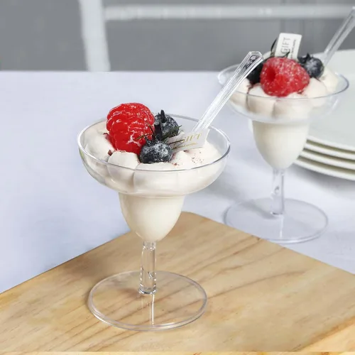 Miniatura 10 de Efavormart - Paquete de 50 tazas de plástico transparente de 7 onzas con tapas de cúpula, pudín y cuencos de frutas para eventos y concesiones a