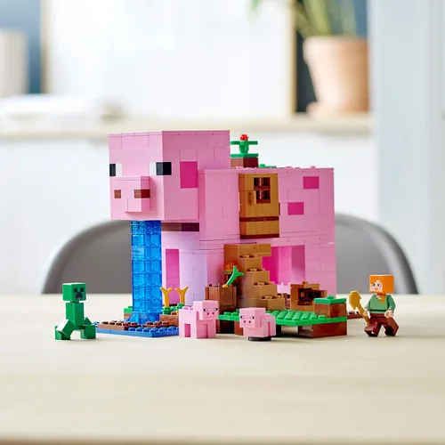 Miniatura 8 de LEGO Minecraft La casa del cerdo, 21170 con Alex, Creeper y 2 figuras de cerdo, juguete de construcción de animales, gran regalo para niños, niños
