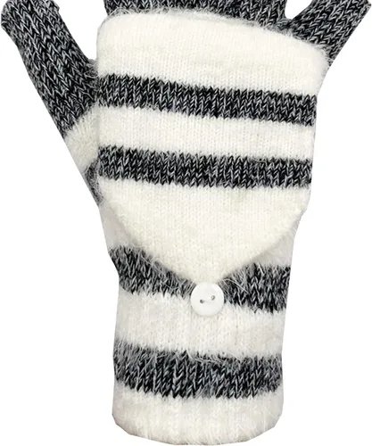 Miniatura 109 de Beurlike Guantes de invierno para mujer, de lana cálida, a prueba de viento, convertibles, sin dedos