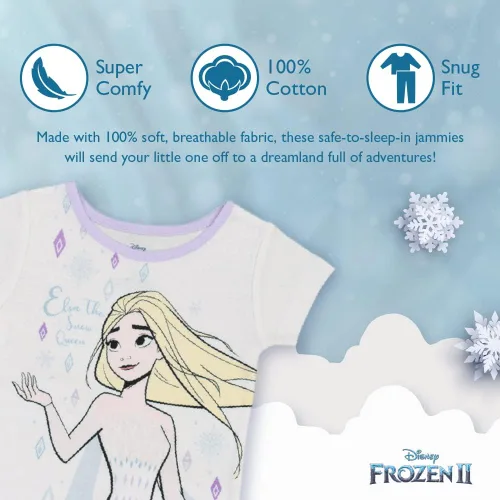 Miniatura 3 de Disney Girls 4-Piece Snug-fit Cotton Pajamas Set
