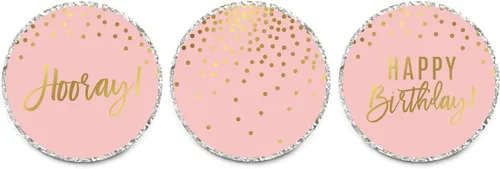 Miniatura 25 de Andaz Press Blush Rosa y Metallic Gold Confeti Lunares Baby Shower Party Collection Banderín colgante con cuerda, Baby Shower, 5 pies, 1 juego