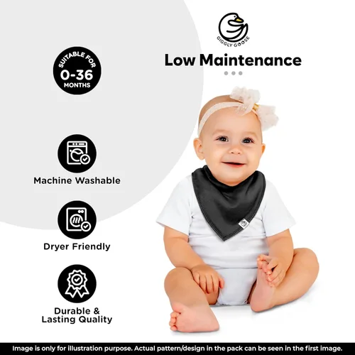Miniatura 2 de Organic Cotton Baby Bibs for Drooling & Teething – Soft, Ultra Absorbent Baby Bib Set for Boys & Girls, 3-Pack Baberos blancos
