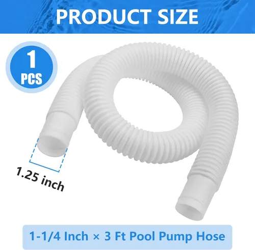 Miniatura 2 de Reemplazo de manguera de desnatador de piscina de 1-1/4 pulgadas x 3 pies para manguera de transferencia de bomba de desnatador de piscina Intex