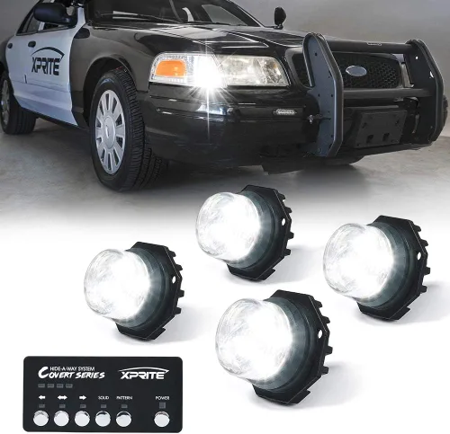 Miniatura 12 de Xprite Kit de luces estroboscópicas LED ámbar ocultas, 20 patrones intermitentes con panel de control, faros, luces traseras, luces antiniebla