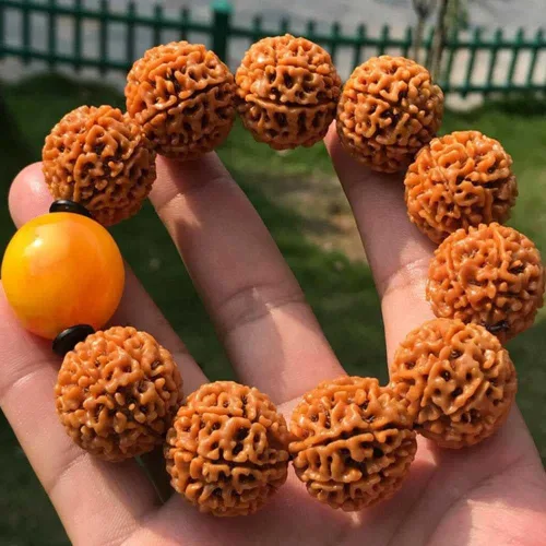 Miniatura 2 de Pulsera de la suerte con cuentas de turquesa Rudraksha natural de 0.984in #18365