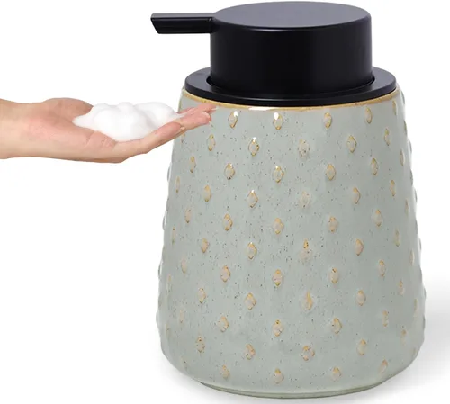 Miniatura 9 de Dispensador de jabón con bomba fácil de prensar, dispensador de jabón de manos recargable de 12 onzas, encimera de baño y fregadero de cocina