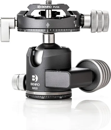 Miniatura 10 de Benro GX35 Tres Series Arca-Swiss Estilo Bajo Perfil Aluminio Esfera con Placa de Cámara PU56 (GX35)