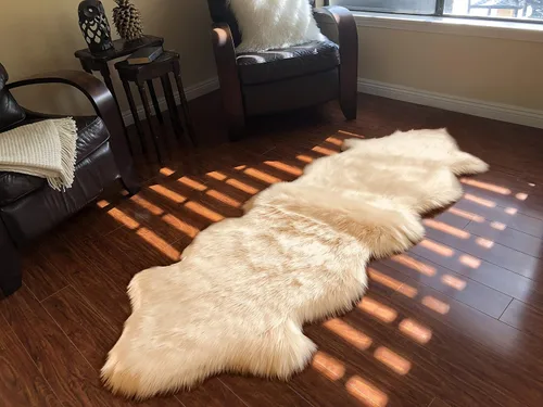 Miniatura 9 de LAMBZY Alfombra sintética de piel de oveja auténtica, con textura inferior gruesa, fuerte, fácil de lavar, resistente a las manchas, perfecta