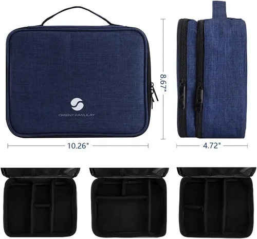 Miniatura 4 de ORIENT FAMULAY Organizador de Electrónica de Viaje, Bolsa Organizadora de Cables Resistente al Agua de Doble Capa Grande, Bolsa de Almacenamiento