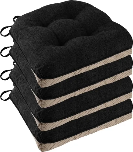 Miniatura 19 de Cojines Antideslizantes para Sillas de Comedor Juego de 4 Cojines para Sillas de Cocina 18"x18"x3" Cojines para Sillas Acolchados Cómodos y Suaves