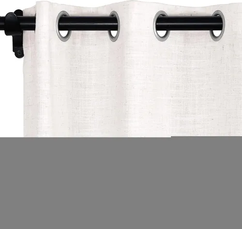 Miniatura 80 de Fcosie Cortinas opacas de lino 100 % opacas de 50 pulgadas de ancho x 63 pulgadas de largo, paneles de cortina con ojales para sala de estar