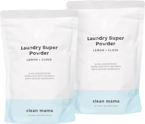 Miniatura 8 de Clean Mama Detergente en polvo para ropa sucia, detergente en polvo extra fuerte, detergente natural para ropa para pieles sensibles, alimentado por