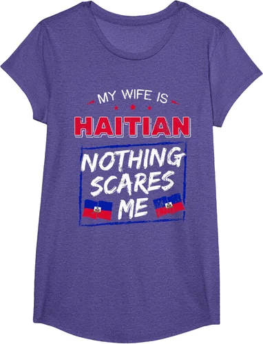 Miniatura 60 de My Wife Is Haitian Republic of Haiti Heritage Roots - Camiseta con bandera, Negro, S