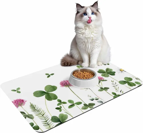 Miniatura 7 de Tapete de baño antideslizante con hojas de flores, de secado rápido y absorbente, de tierra de diatomeas, fregadero, cocina, sala de estar, lavable